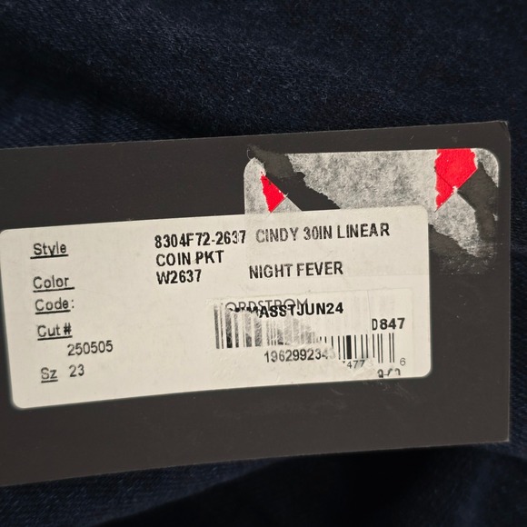 Paige Cindy High Waist Straight Leg Jeans Night Fever Dark Wash Size 23 NWT - Picture 10 of 11